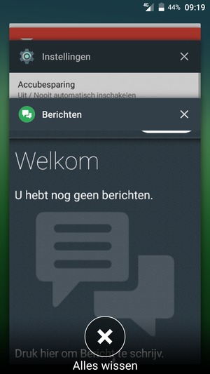 Selecteer Alles wissen om alle actieve apps te sluiten