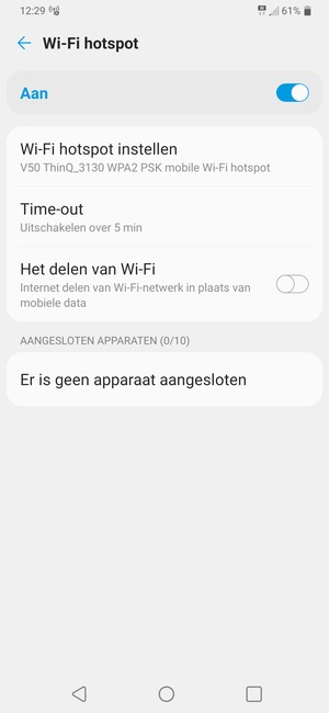 Uw telefoon is nu geïnstalleerd voor gebruik als modem