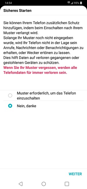 Wählen Sie die gewünschte Option und wählen Sie WEITER