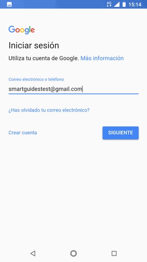 Introduzca su dirección de Gmail y seleccione SIGUIENTE