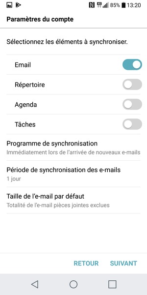Sélectionnez SUIVANT
