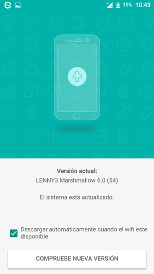 Seleccione COMPRUEBE NUEVA VERSIÓN