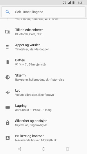 Bla til og velg Sikkerhet og posisjon