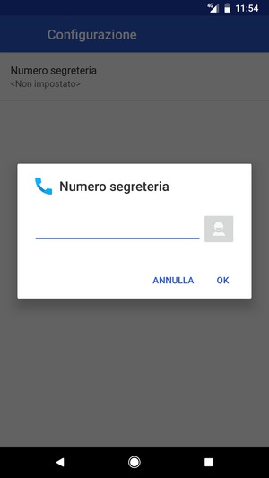 Inserisci Numero segreteria e seleziona OK