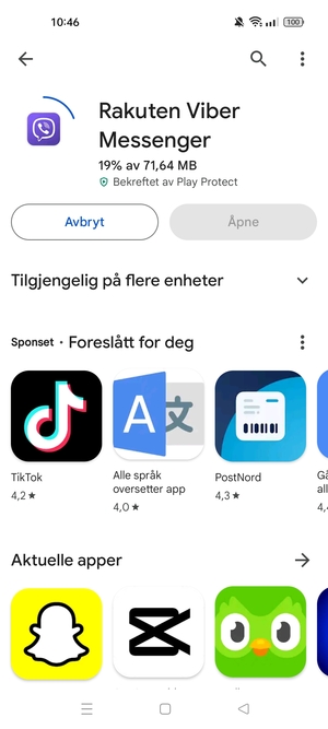Vent til installasjonen er ferdig