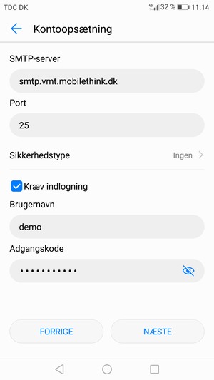 Indtast udgående serveradresse
