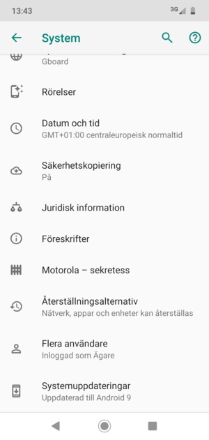 Scrolla till och välj Systemuppdateringar