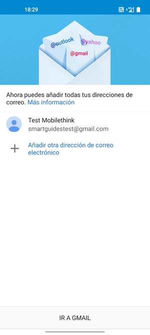 Seleccione IR A GMAIL