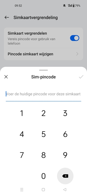 Voer uw Oude sim-pincode in en selecteer OK