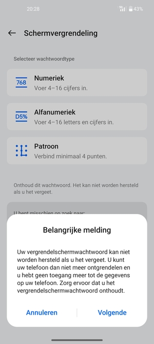 Selecteer Volgende