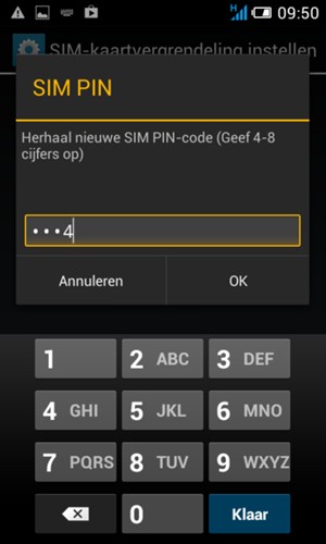 Bevestig uw nieuwe SIM PIN-code en selecteer OK