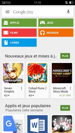 Sélectionnez la barre de Recherche