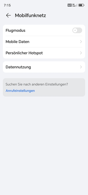 Wählen Sie Mobile Daten