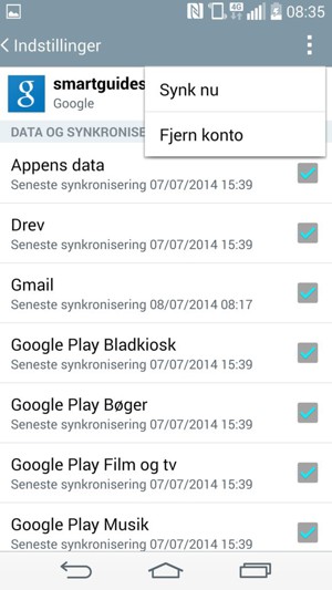 Vælg Synk nu