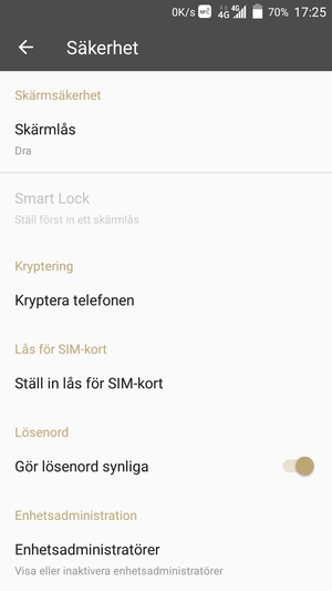 Välj Ställ in lås för SIM-kort