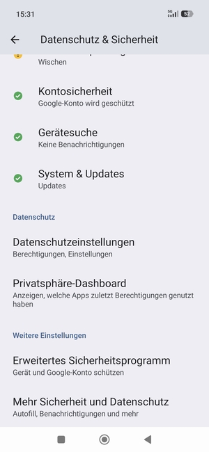 Scrollen Sie und wählen Sie System & Updates