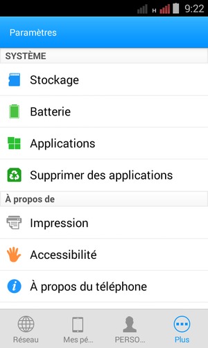Sélectionnez À propos du téléphone