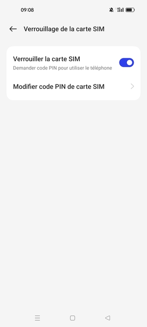 Sélectionnez Modifier code PIN de carte SIM