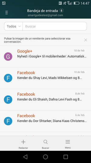 Su Gmail/Hotmail está listo para usar
