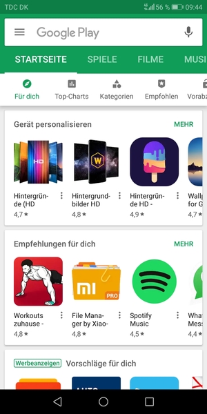 Wählen Sie die Suchleiste