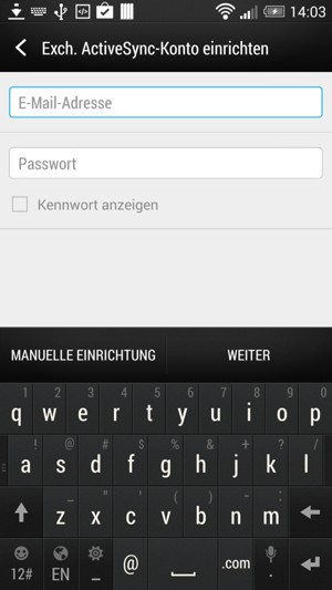 Geben Sie Ihre E-Mail-Adresse und Ihr Passwort ein. Wählen Sie WEITER