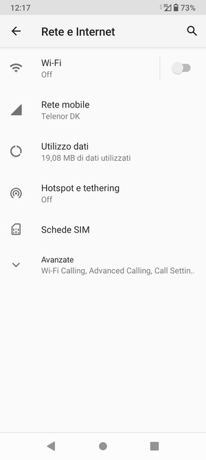 Seleziona Rete mobile