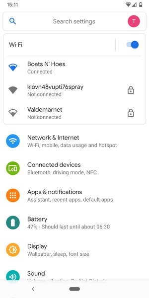 You are now connected to the Wi-Fi network