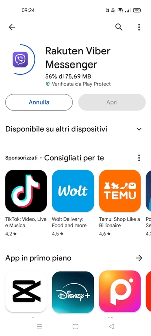 Attendi il completamento del processo di installazione