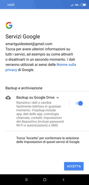 Seleziona ACCETTA