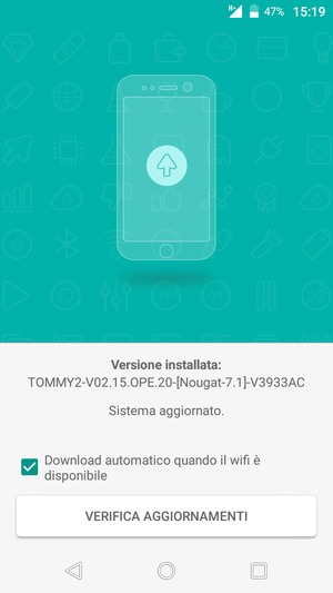Se il tuo telefono è aggiornato, vedrai la seguente schermata