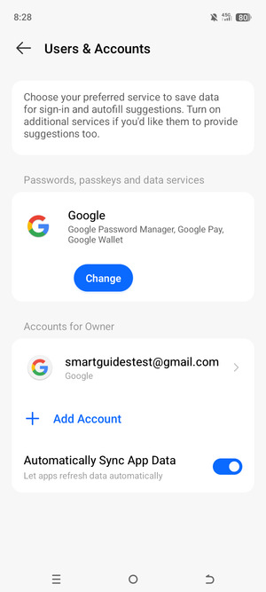 Select your Google account