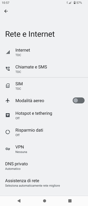 Seleziona SIM