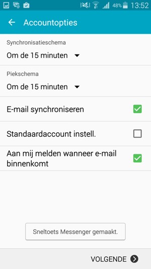 Selecteer VOLGENDE