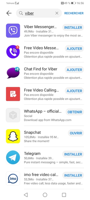 Sélectionnez l'appli