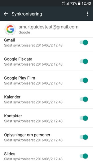 Kontroller at Kontakter er valgt