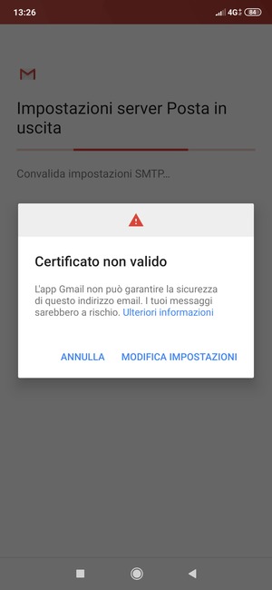 Seleziona MODIFICA IMPOSTAZIONI