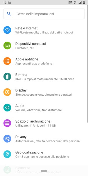 Seleziona Rete e Internet