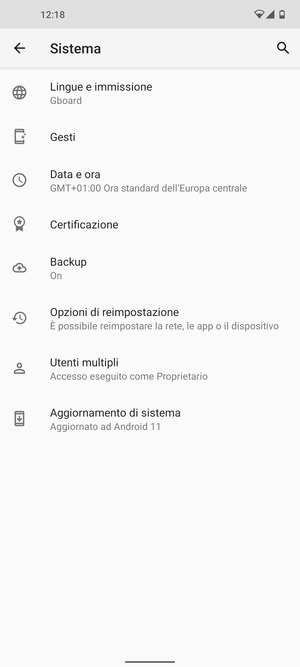 Seleziona Aggiornamento di sistema