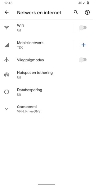 Selecteer Mobiel netwerk