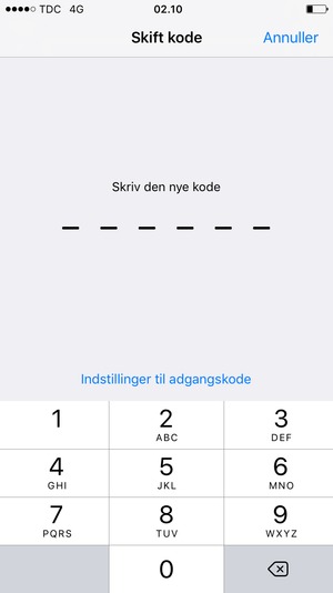 Indtast din nye adgangskode