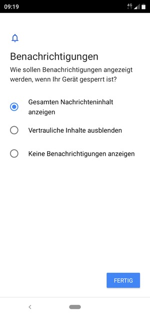 Wählen Sie die gewünschte Option und wählen Sie FERTIG