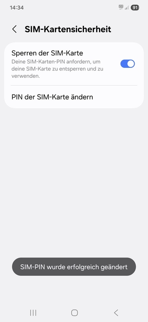 Ihre SIM-PIN wurde geändert