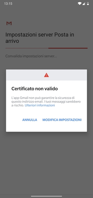 Seleziona MODIFICA IMPOSTAZIONI