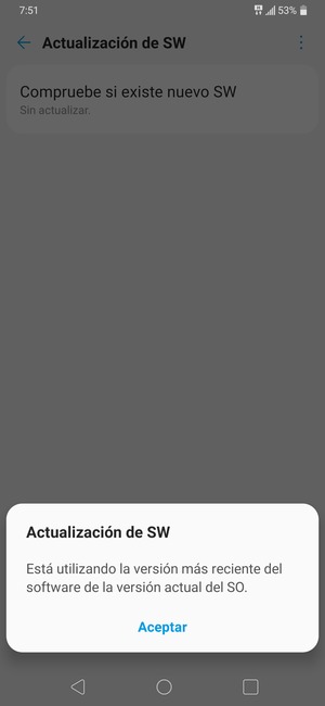 Si su teléfono está actualizado, seleccione Aceptar
