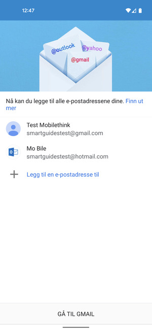 Velg GÅ TIL GMAIL