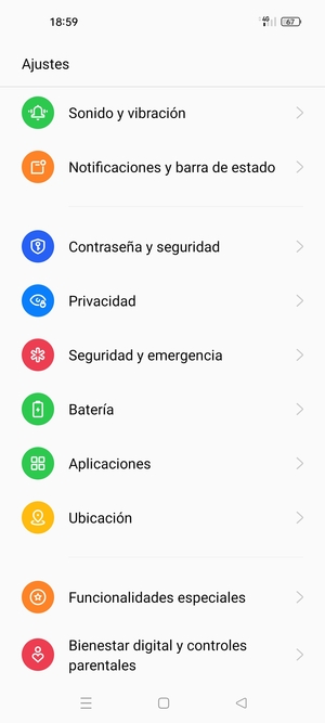 Desplácese y seleccione Batería