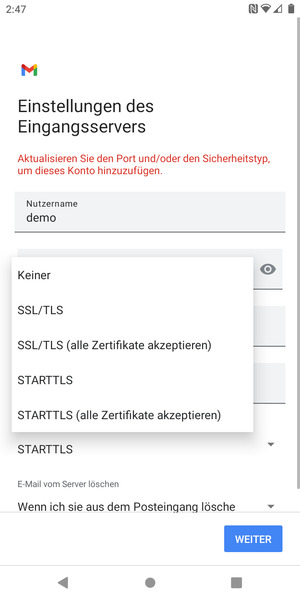 Wählen Sie Keiner