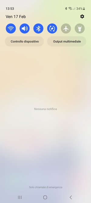 Scorri nuovamente verso il basso il menu in alto