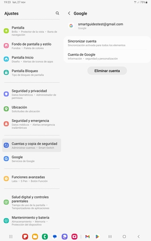 Seleccione Sincronizar cuenta