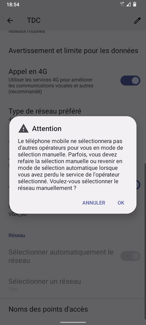 Sélectionnez OK